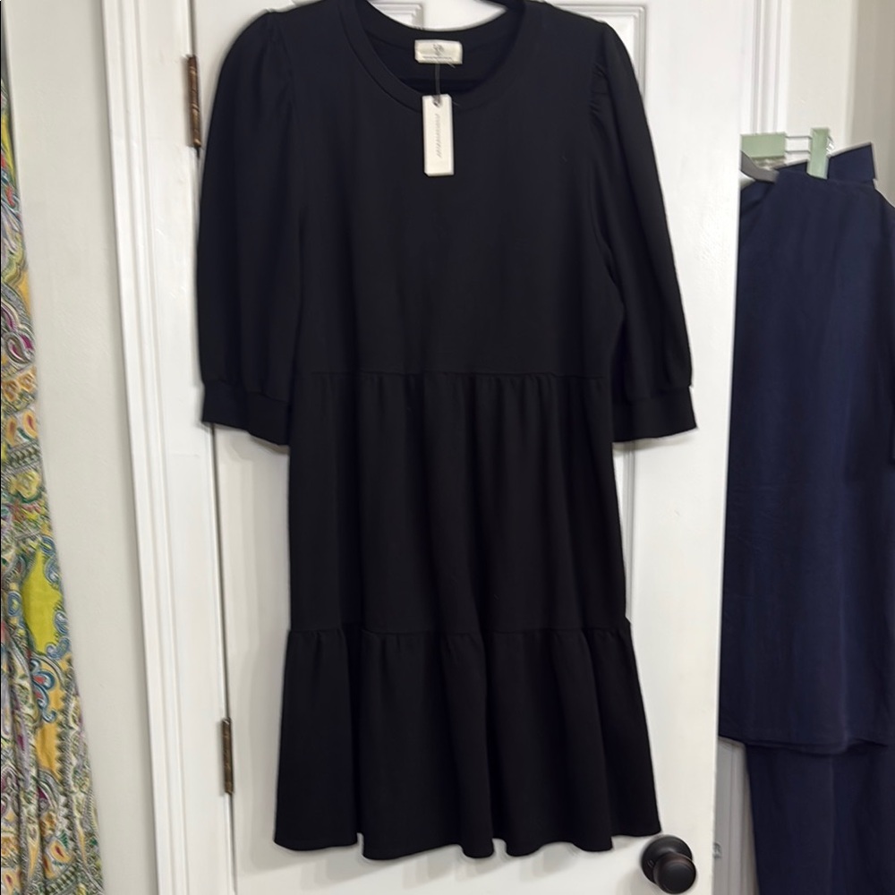 Anthropologie Black Crew Neck Top